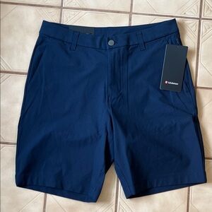 lululemon athletica Men's Deep Blue Flat Front Shorts